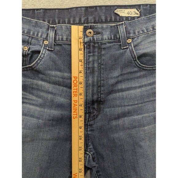 Cremieux Jeans Mens 40x30 Blue Slim Fit Stretch Denim Classic Straight Leg Pants - Picture 5 of 13
